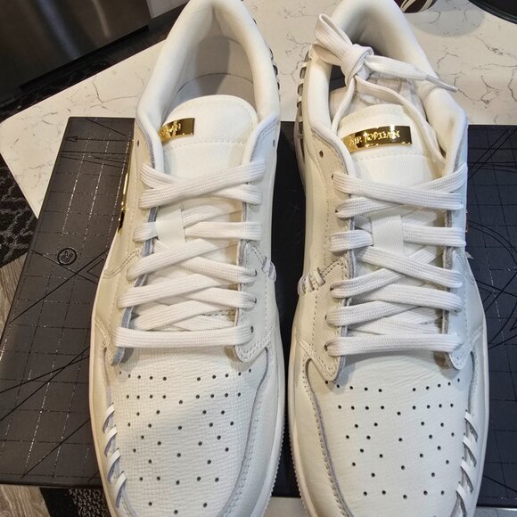 FN5032-100 Nike Air Jordan 1 Low Method Of Make White Gold MEN'S SIZE 10 US NEW - Picture 4 of 16